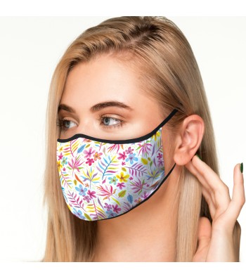 MASCARILLA PROTECTORA HIGIENICA FLORES CLARAS ADULTO
