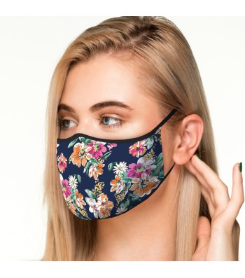 MASCARILLA PROTECTORA HIGIENICA FLORES OSCURAS ADULTO