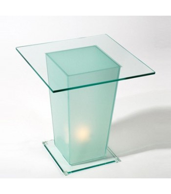 Square glass table with light Ref. 59162